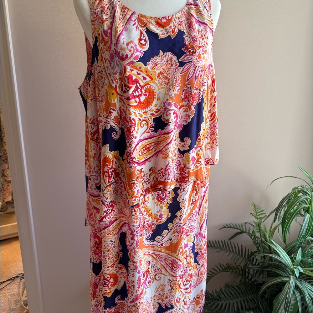 Brand NEW J.Jill Vibrant Paisley Midi Dress